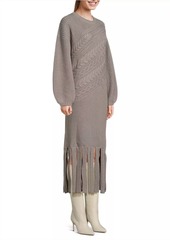 Misook Cable-Knit Wool-Blend Maxi Dress