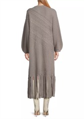 Misook Cable-Knit Wool-Blend Maxi Dress