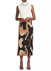 Misook Camouflage Jacquard Midi-Skirt