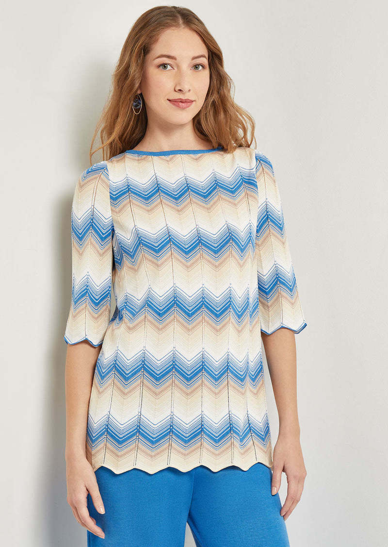 Misook Chevron Hem Tunic