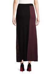 Misook Colorblocked Cable-Knit Midi-Skirt