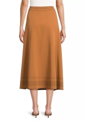 Misook Contrast Stitch Midi Wrap Skirt