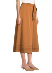 Misook Contrast Stitch Midi Wrap Skirt