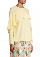 Misook Crepe De Chine Cape Overlay Blouse