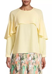 Misook Crepe De Chine Cape Overlay Blouse