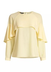 Misook Crepe De Chine Cape Overlay Blouse