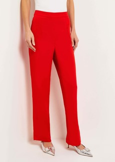 Misook Crepe de Chine Wide Leg Pant, Sunset Red