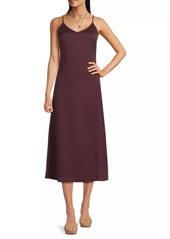 Misook Crêpe De Chine A-Line Slip Midi Dress