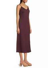 Misook Crêpe De Chine A-Line Slip Midi Dress