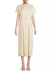 Misook Darted Button-Front Midi-Dress