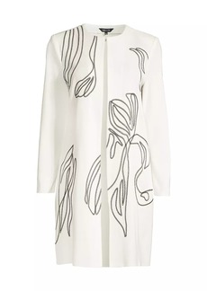 Misook Embroidered Abstract Jacket