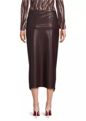 Misook Faux-Leather Midi-Skirt