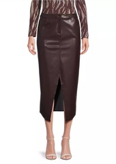 Misook Faux-Leather Midi-Skirt