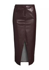 Misook Faux-Leather Midi-Skirt