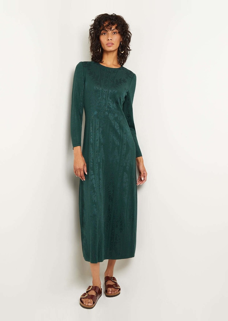 Misook Fit-and-Flare Jacquard Knit Maxi Dress