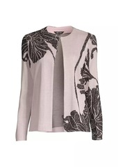 Misook Floral Intarsia Knit Jacket