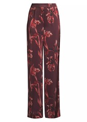 Misook Floral Straight-Leg Pants