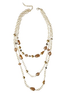 Misook Gold Multi-Stone Chain Necklace