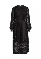 Misook Grommeted Lace Midi-Dress