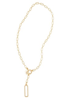 Misook Handmade Matte Gold Paperclip Chain Y Necklace