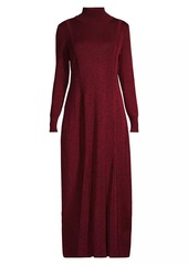 Misook Heathered Knit Long-Sleeve Maxi Dress