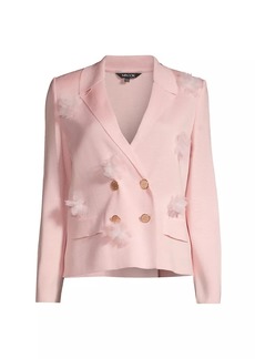 Misook Heritage Floral Appliquè Double-Breasted Jacket