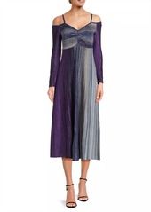 Misook Lurex Knit Maxi Dress