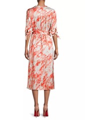 Misook Marble Crepe De Chine Midi-Dress