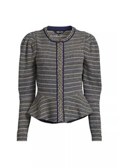 Misook Metallic Tweed Peplum Jacket