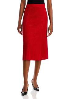 Misook A Line Tonal Knit Midi Skirt