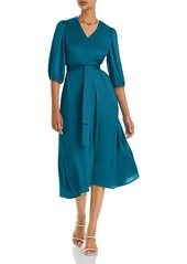 Misook Balloon Sleeve Midi Dress