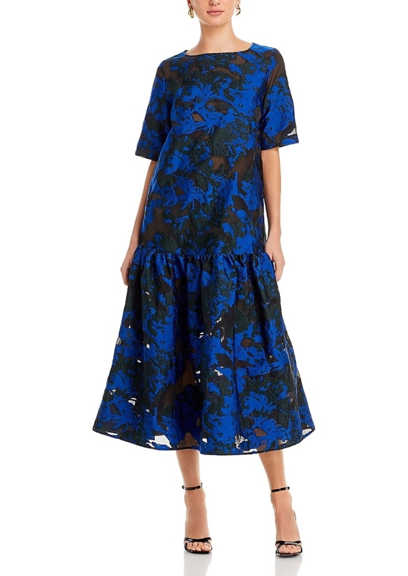 Misook Burnout Jacquard Woven Maxi Dress