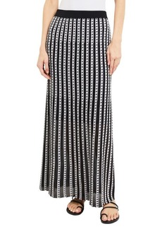 Misook Burnout Stripe A-Line Maxi Skirt