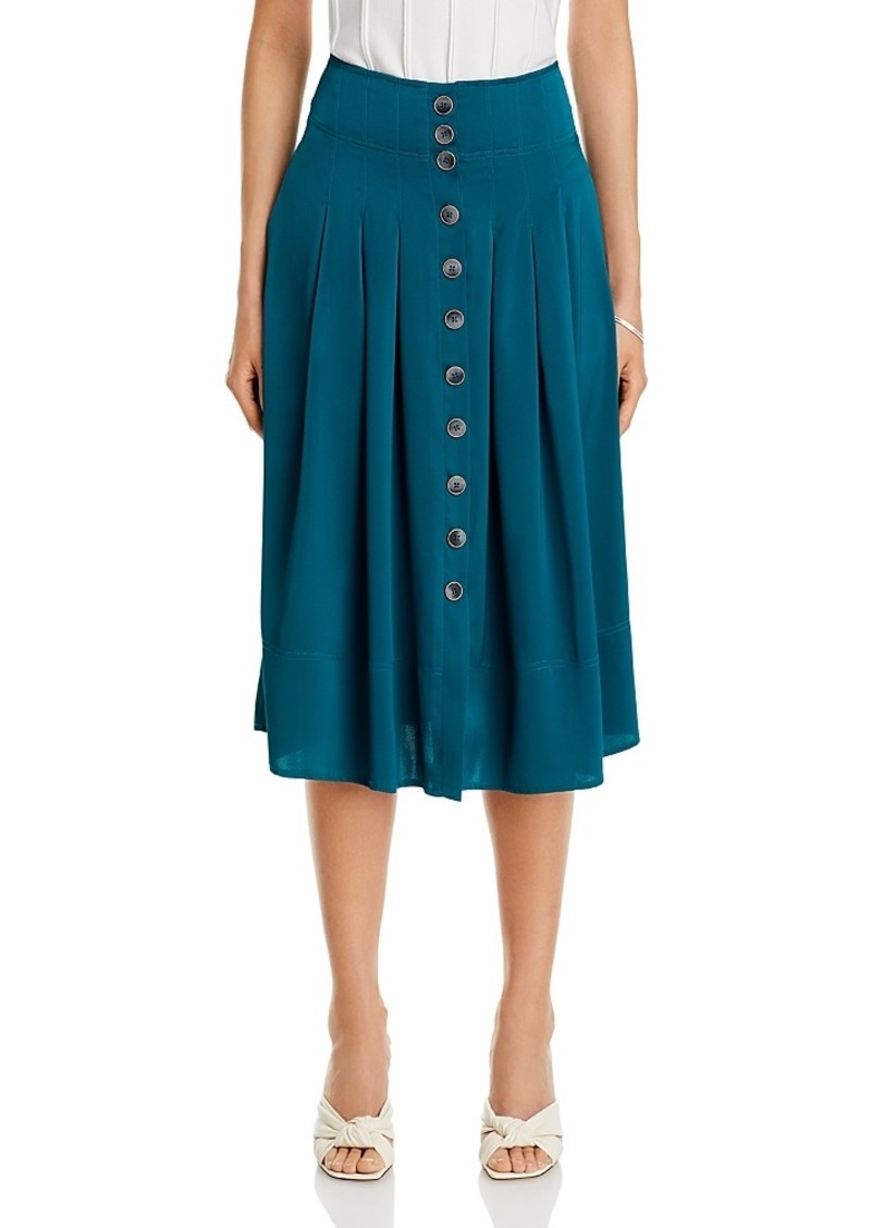 Misook Button Front A Line Skirt