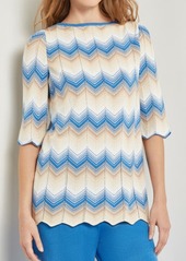 Misook Chevron Pattern Tunic Sweater