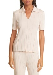 Misook Collared Rib Tunic Top in Biscotti at Nordstrom