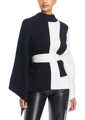 Misook Colorblocked Belted Sweater