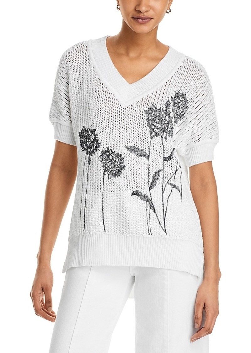 Misook Embroidered Crochet Knit Tunic