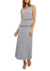 Misook Fringe Sleeveless Maxi Dress