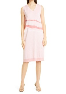Misook Landscape Knit Dress in Pink Clay/Sugar Coral/White at Nordstrom