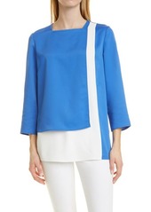 Misook Layered Colorblock Panel Tunic in Ribbon Blue/White at Nordstrom