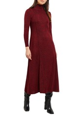 Misook Marled Long Sleeve Midi Sweater Dress