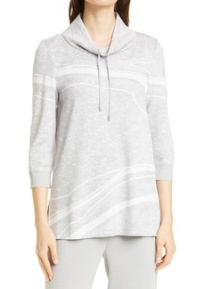 Misook Marbles Stripe Sweater in Pearl Grey/White at Nordstrom