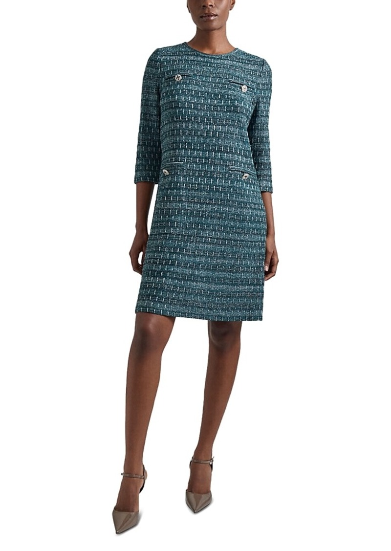 Misook Metallic Tweed Shift Dress