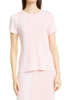 Misook Micro Stripe Knit Top in Pink Clay/White at Nordstrom