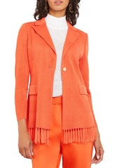 Misook Ottoman Three-Quarter Sleeve Knit Blazer