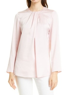 Misook Pleated Charmeuse Blouse in Pink Clay at Nordstrom