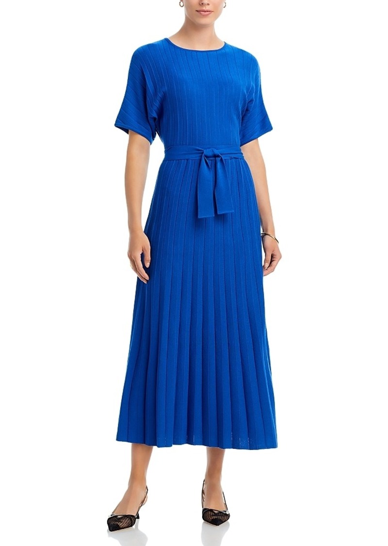 Misook Pleated Ribbed Knit Dress
