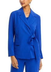 Misook Side Tie Notched Collar Blazer