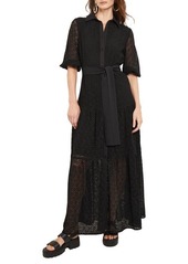 Misook Tie Waist Lace Maxi Dress